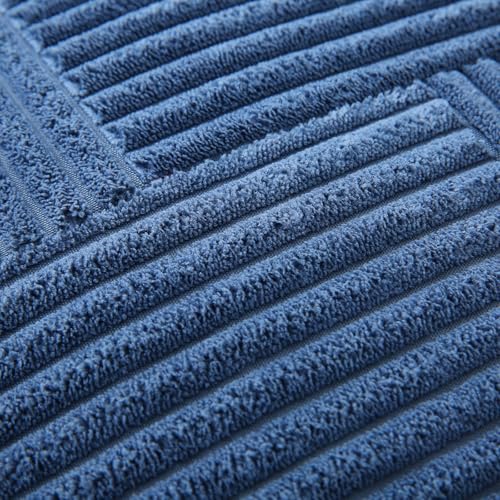 Yosodeko 14x24 Inch Blue Corduroy Lumbar Pillow Cover - Farmhouse Boho Decor
