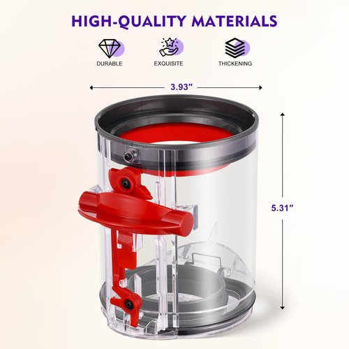 Dust Bin Compatible with Dyson SV30 SV46 SV20 V12 Detect Slim/SV18 V10 Digital Slim Vacuum Cleaner Canister Attachment Parts, Release Bin Compatible with Dyson Cordless Vacuum Part No.965272-01