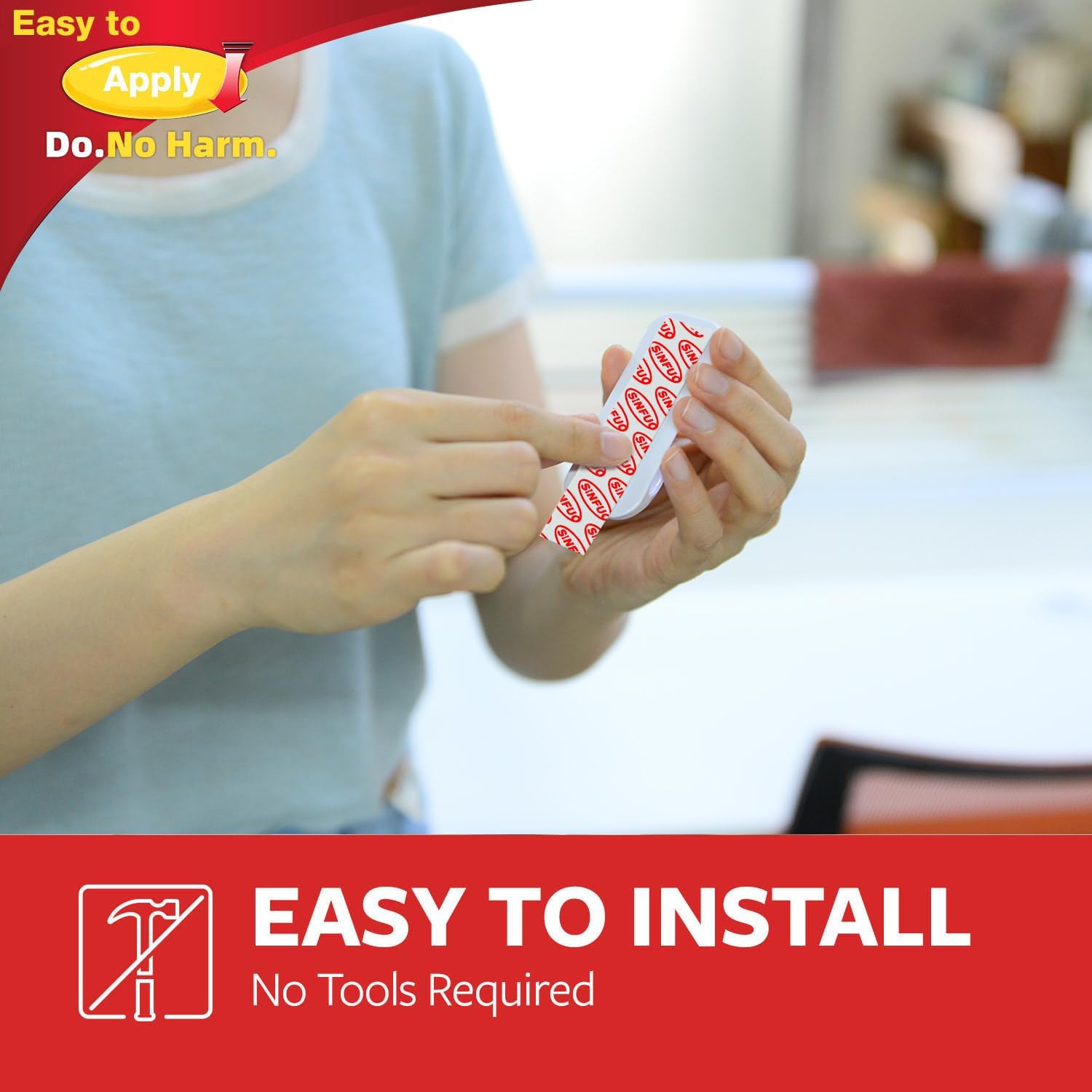 Sinfuo Heavy-Duty Wall Hooks - 32 Small Wire Hooks with 36 Damage-Free Adhesive Strips | Perfect for Keys, Coats, and More