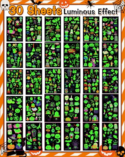Glow in the Dark Halloween Temporary Tattoos for Kids Party Favors