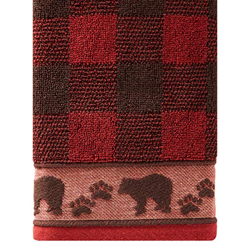 Sundance Hand Towel - 100% Cotton Buffalo Check Red, 16" x 25"