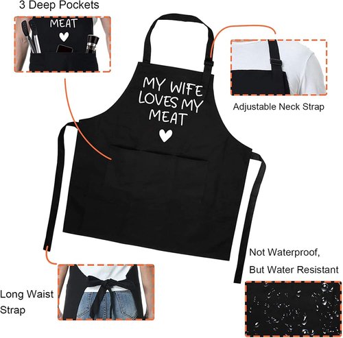 Fairy's Gift Funny Husband Apron - Cool Anniversary & Birthday Gift for Men | Grilling Apron with Pockets