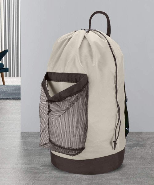 Dalykate Laundry Backpack - 115L Large Hamper with Shoulder Straps & Drawstring Closure | Khaki