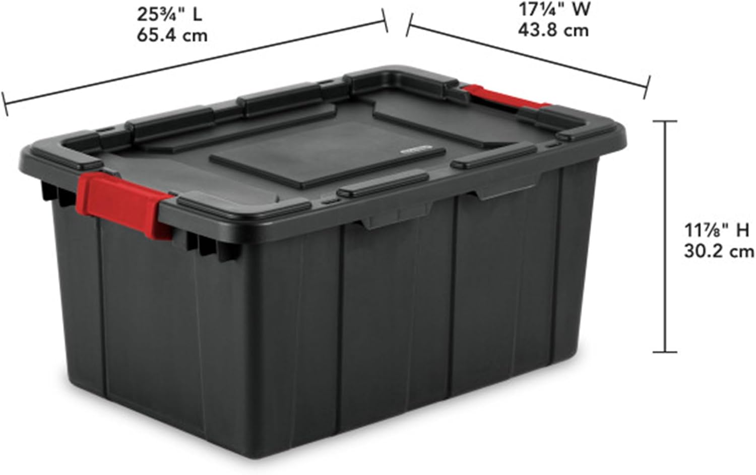 Sterilite 6-Pack Industrial Tote | Heavy-Duty 15 Gallon Plastic Storage Bins with Lids - Black
