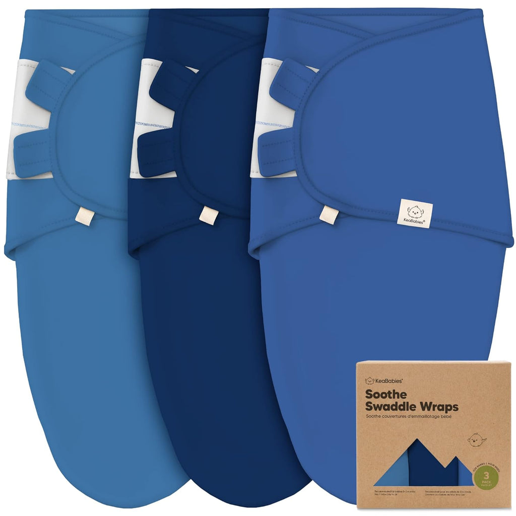 Skiennix Organic Baby Swaddle Sleep Sacks - Soft & Snug for Newborns 0-3 Months | 3-Pack in Frost