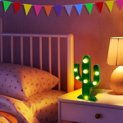 LED Cactus Light by Extra Large | 2 Pack - Cute Night Lamp for Cinco de Mayo Party Decor, 10 x 5.5 Inch