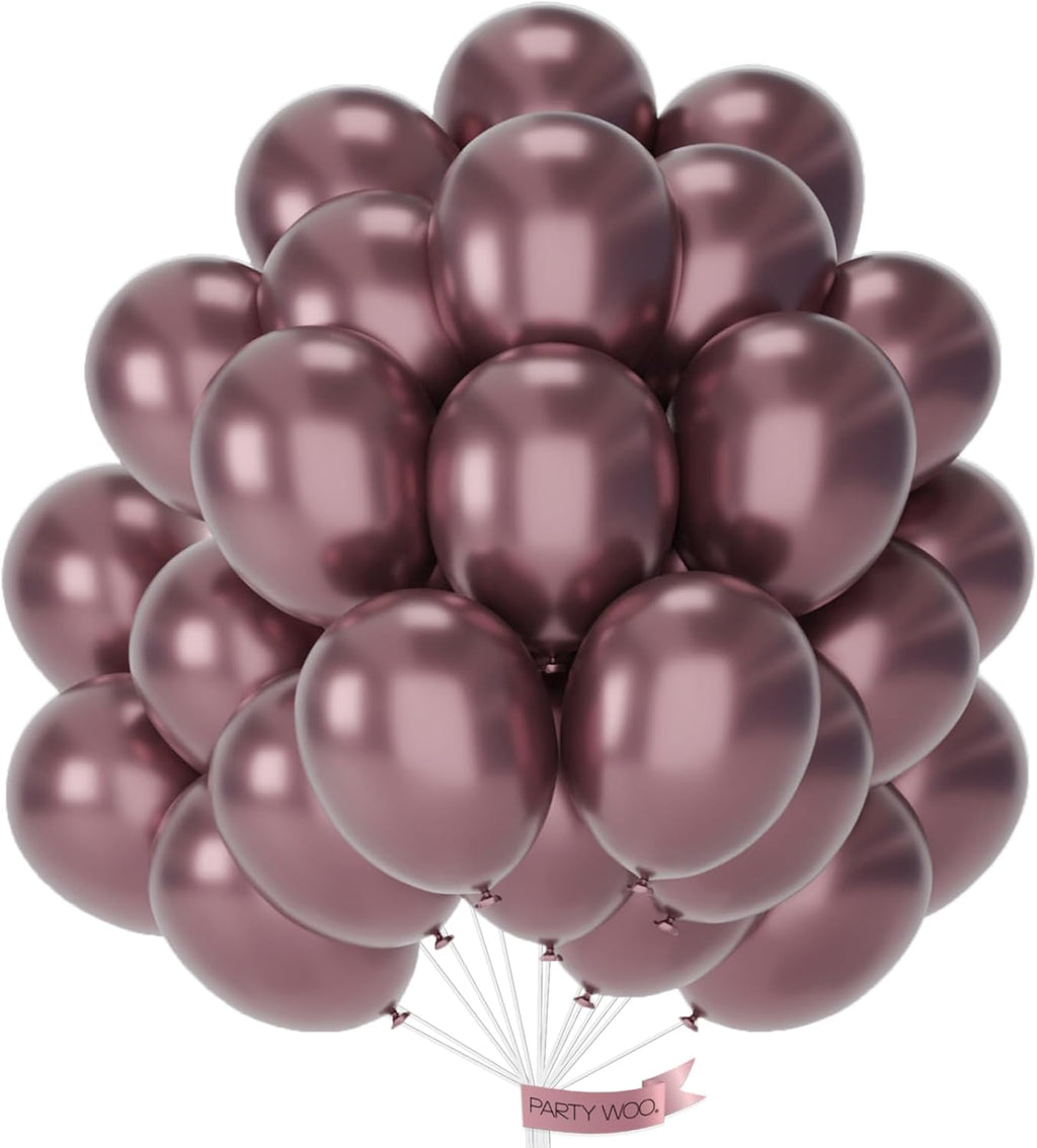 PartyWoo Copper Balloons - 50pcs 12 Inch Metallic Brown Latex Helium Balloons for Celebrations