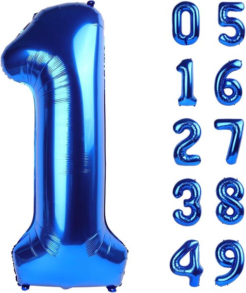 Jumbo Navy Blue Number 1 Balloon - 40 Inch Mylar Foil for 1st Birthday, Anniversaries & Photo Shoots