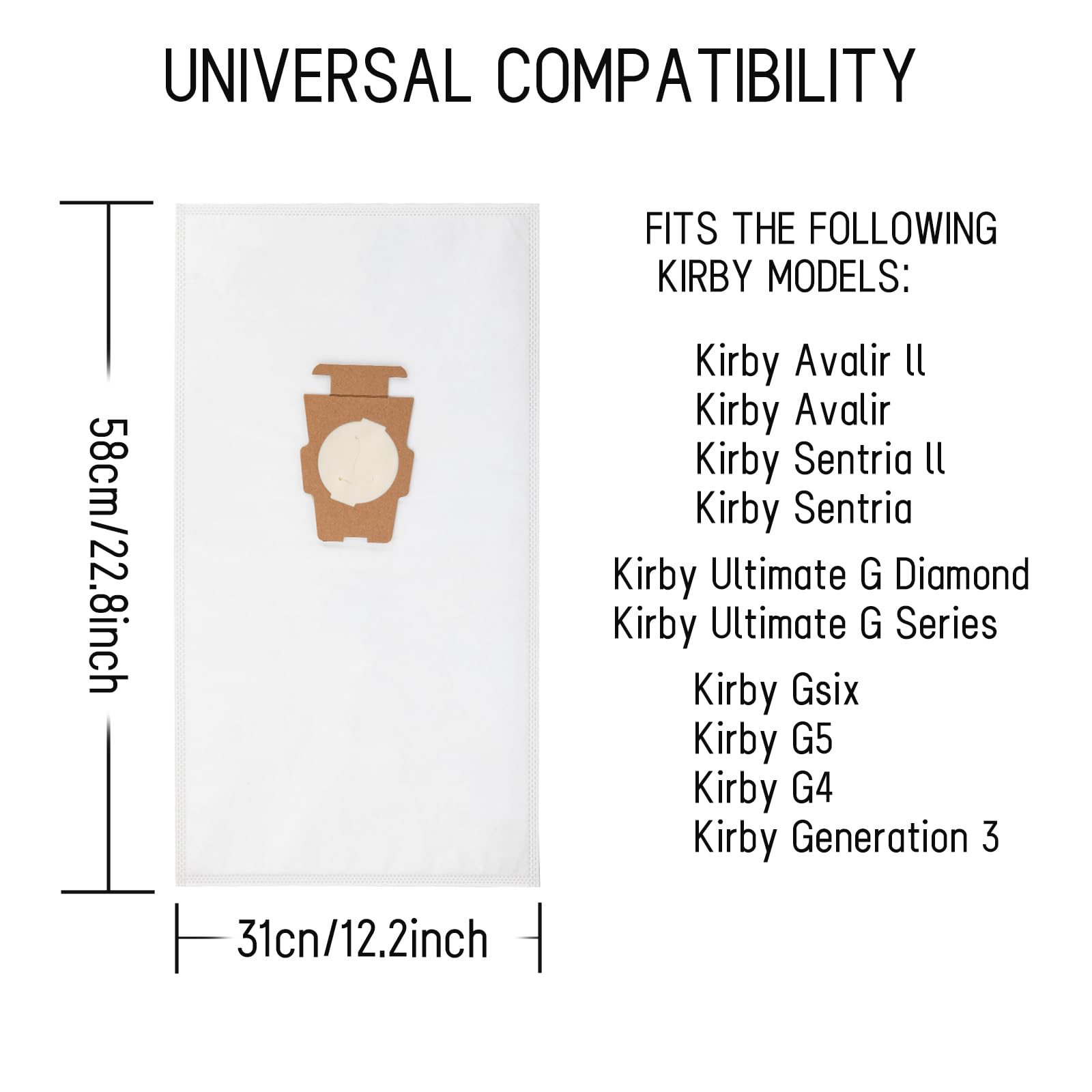 3pcs 204811 204814 Vacuum Bags for Kirby Sentria, Avalir, Ultimate G Series