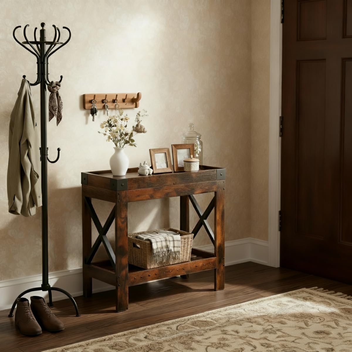 ZEXVIDA Narrow Side Table, Slim End Table,Sofa Side Table, End Table Nightstand for Bedroom, Living Room, Small Spaces