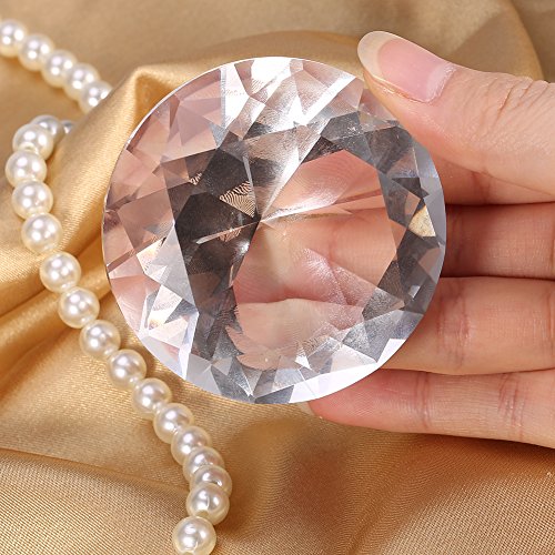 Salmue Crystal Glass Nail Art Display Stand - 60mm White Diamond Manicure Tool