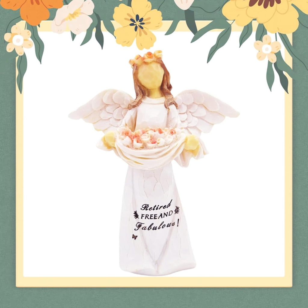Skiennix Retirement Gift Angel Figurine - Hand-Carved Sculpture for Women | Perfect for Retirement Parties