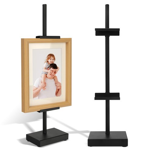 Donghome 18” Steel Adjustable Tabletop Easel Stand,Picture Frame Stand for Display,Decorative Stands for Photos,Plates,Painting,Artwork,Poster,Books (Black, 18 in)