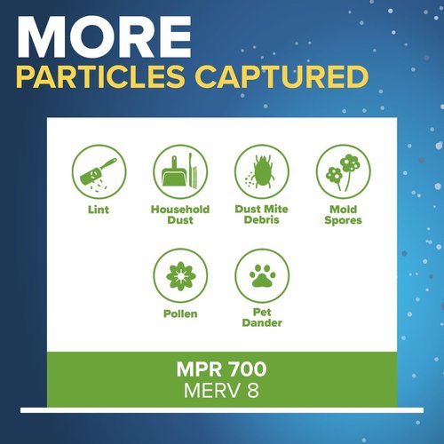 Filtrete 25x25x1 Air Filter - MERV 8 Dust, Pollen & Pet Dander Reduction | 6-Pack, Easy Air Flow