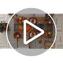 OHOME Fall Flower Stained Glass Table Runner - 73x13.8in Autumn Decor