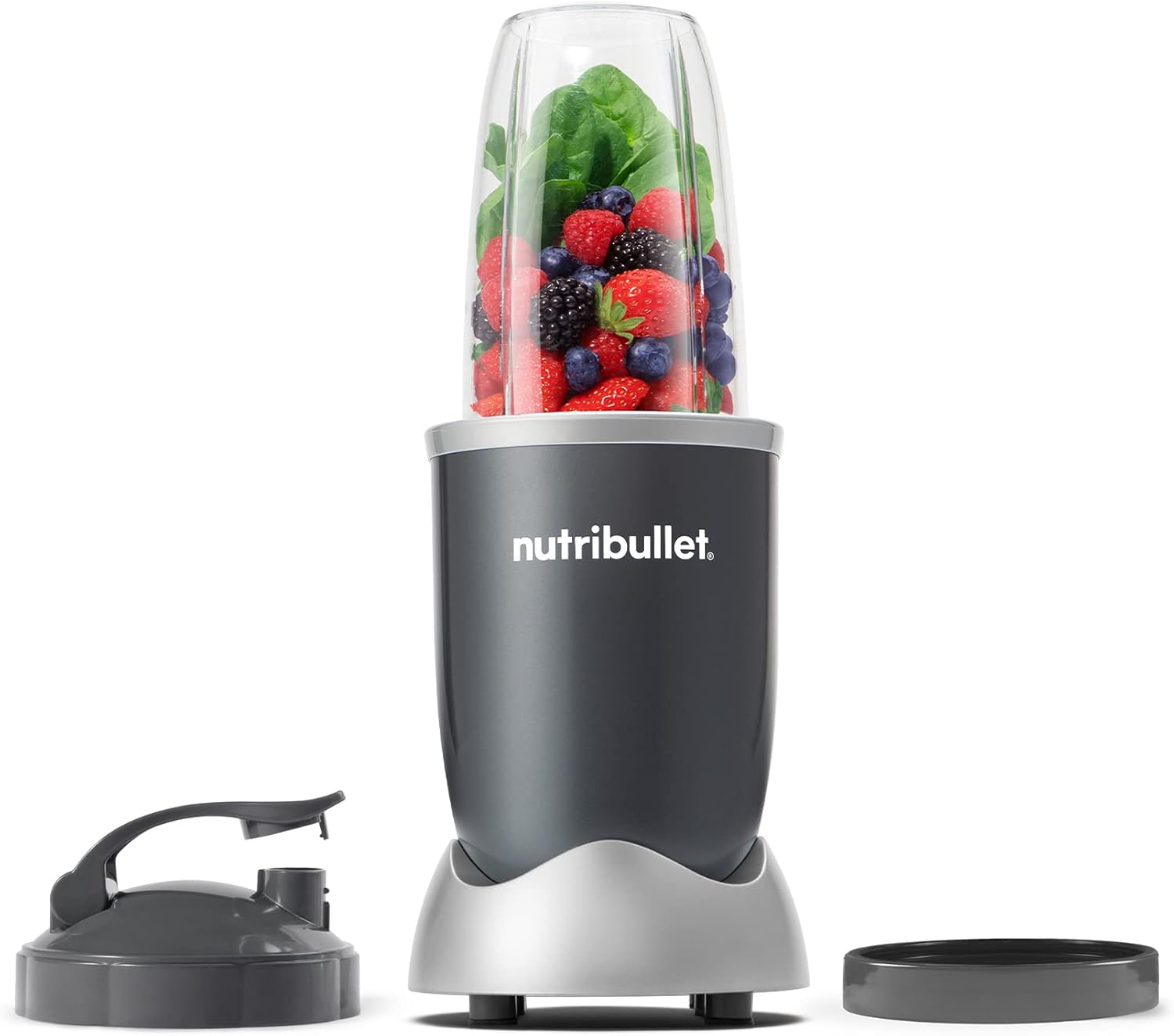 Nutribullet Personal Blender - 600 Watt Power for Smoothies & Shakes | 24 Ounce Capacity, Gray