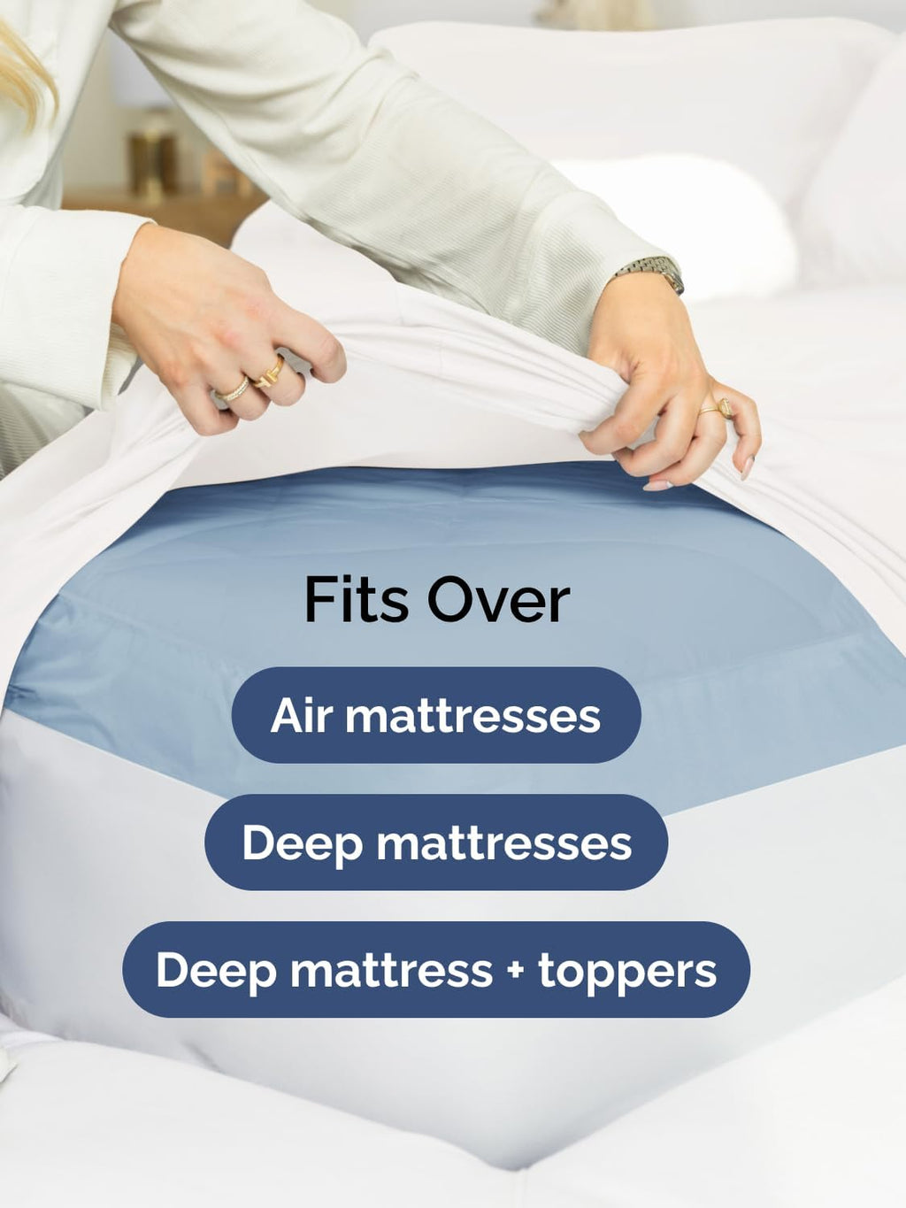 Skiennix Extra Deep Full Sheet Set | 6-Piece Breathable Cooling Bedding - Soft, Wrinkle-Free White Sheets