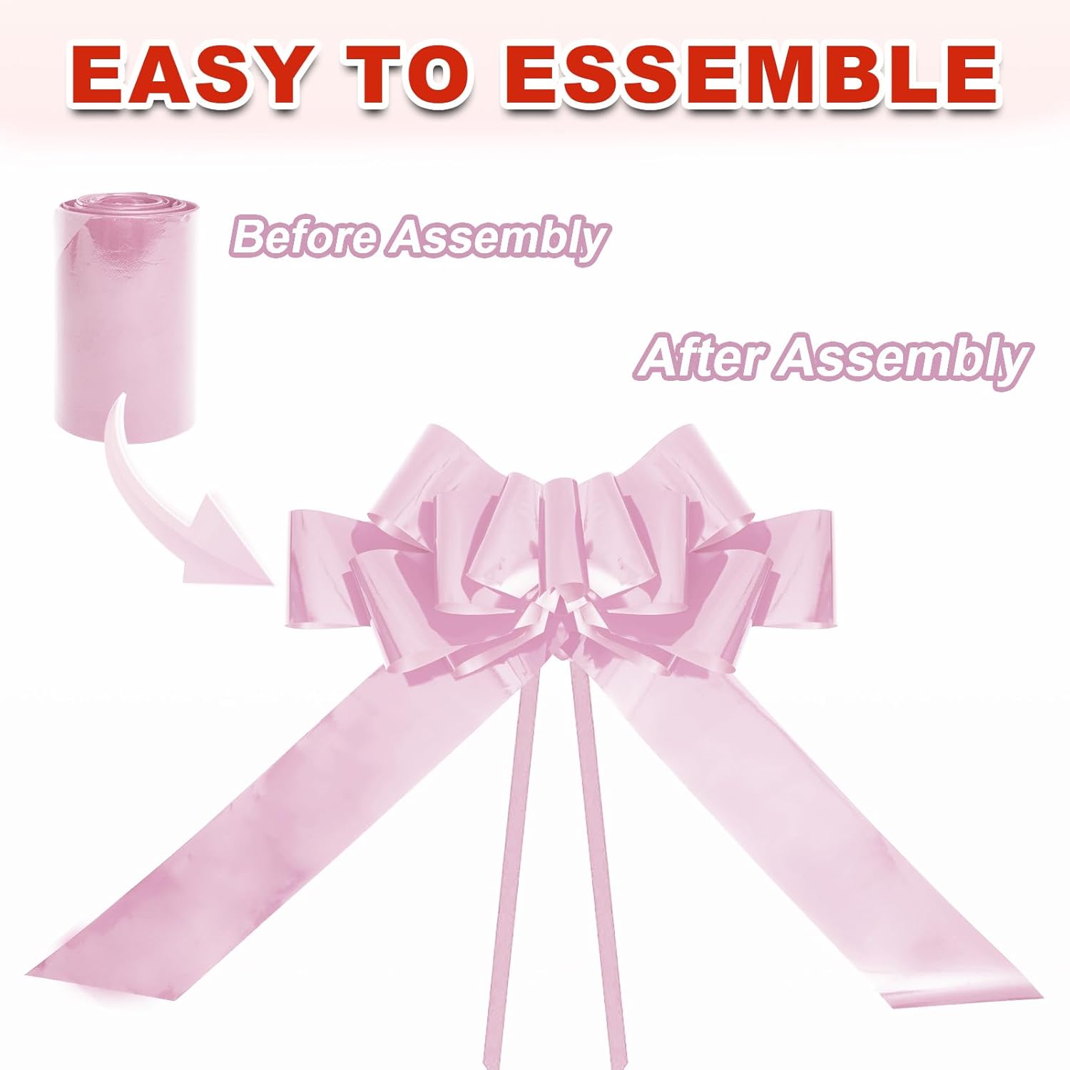 Xingshen-GTG Giant Car Bow - 30” Big Pink Pull Bow for Weddings, Birthdays & Christmas Decor