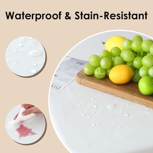 Fixwal Disposable White Plastic Tablecloth - Waterproof Rectangle 70 x 120 Inch | 8 Pack for Parties & Events