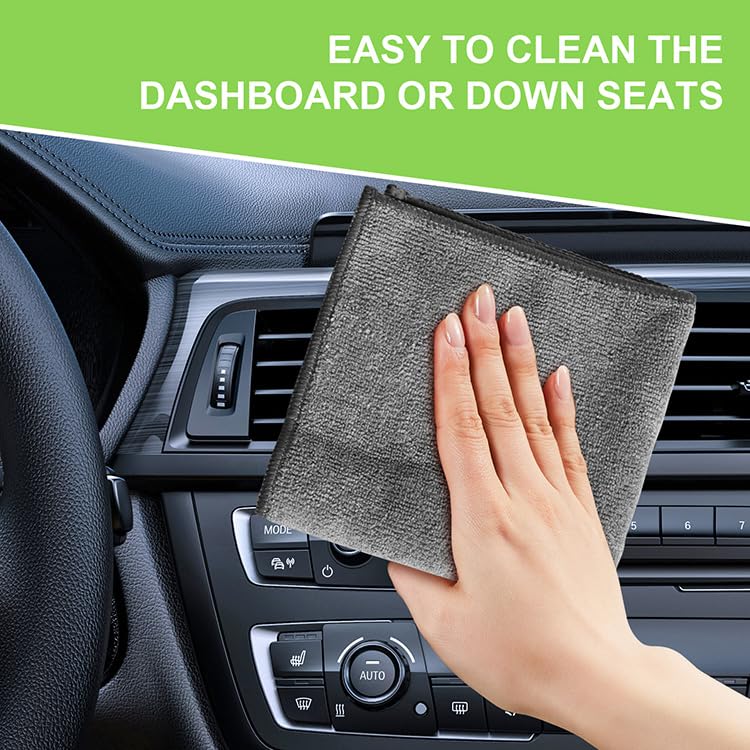 Microfiber Cleaning Cloths - 3 Pack, 11.4" x 11.4" for Home & Car