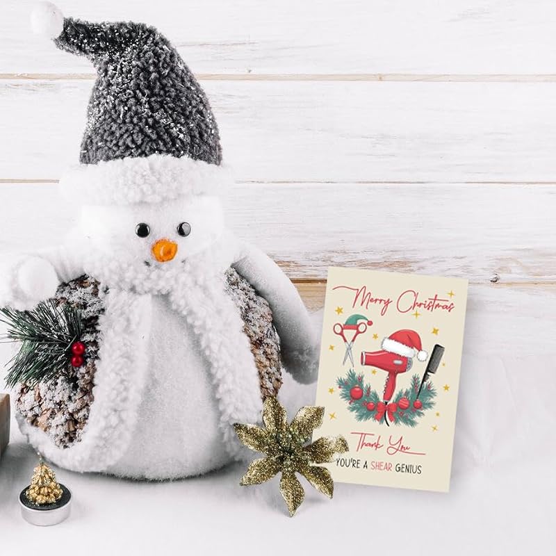 Cute Hair Stylist Christmas Card - Thank You Gift for Beauticians
