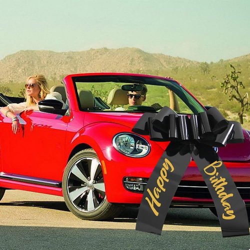 Happy Birthday Car Bow - 30 Inch Big Car Bow for Celebrations, New Home & Birthday Decor