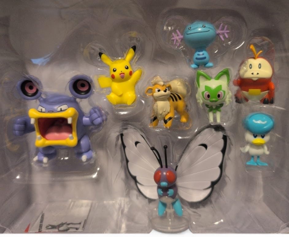 Pokémon Battle Figure 8-Pack | 2-Inch Pikachu, Eevee, Mimikyu & More - Authentic Collectible Set