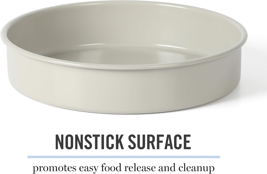 Martha Stewart Gallen 8-Inch Round Nonstick Cake Pan - Durable Carbon Steel for Even Baking & Easy Release