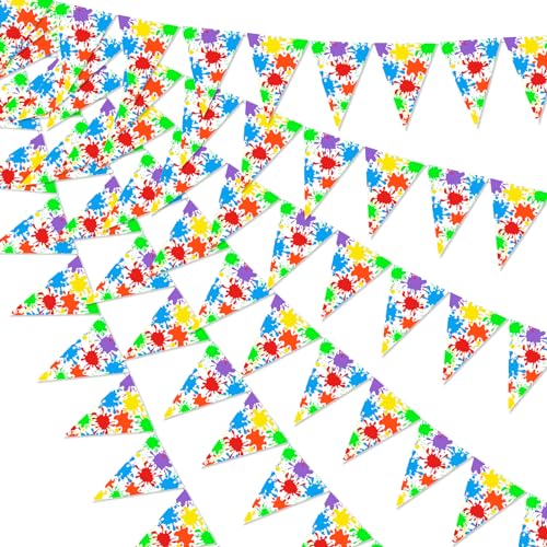 Art Paint Theme Pennant Banners - 5 Pack Multicolor Triangle Garland