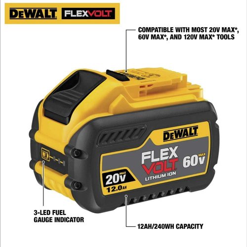 DEWALT FLEXVOLT 20V/60V MAX* 12.0-Ah Battery | High Capacity for Extended Power