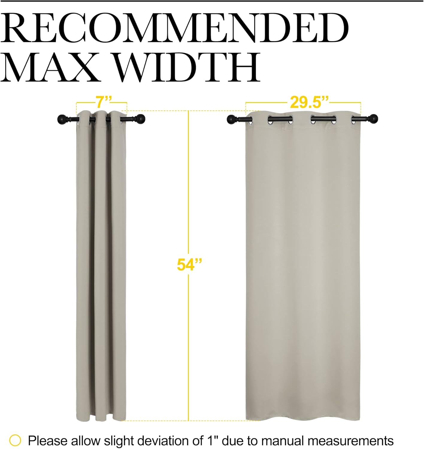 NICETOWN Room Darkening Curtains - Thermal Insulated Grommet Draperies for Bedroom | Natural, 2 Panels (W34 x L54)
