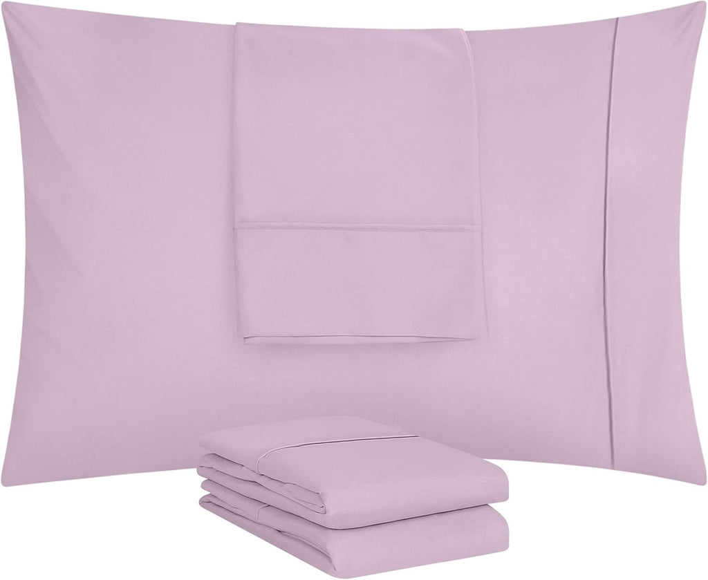 Utopia Bedding Standard Pillow Cases - Soft Brushed Microfiber - 4 Pack, Lavender - 20 x 26 Inches
