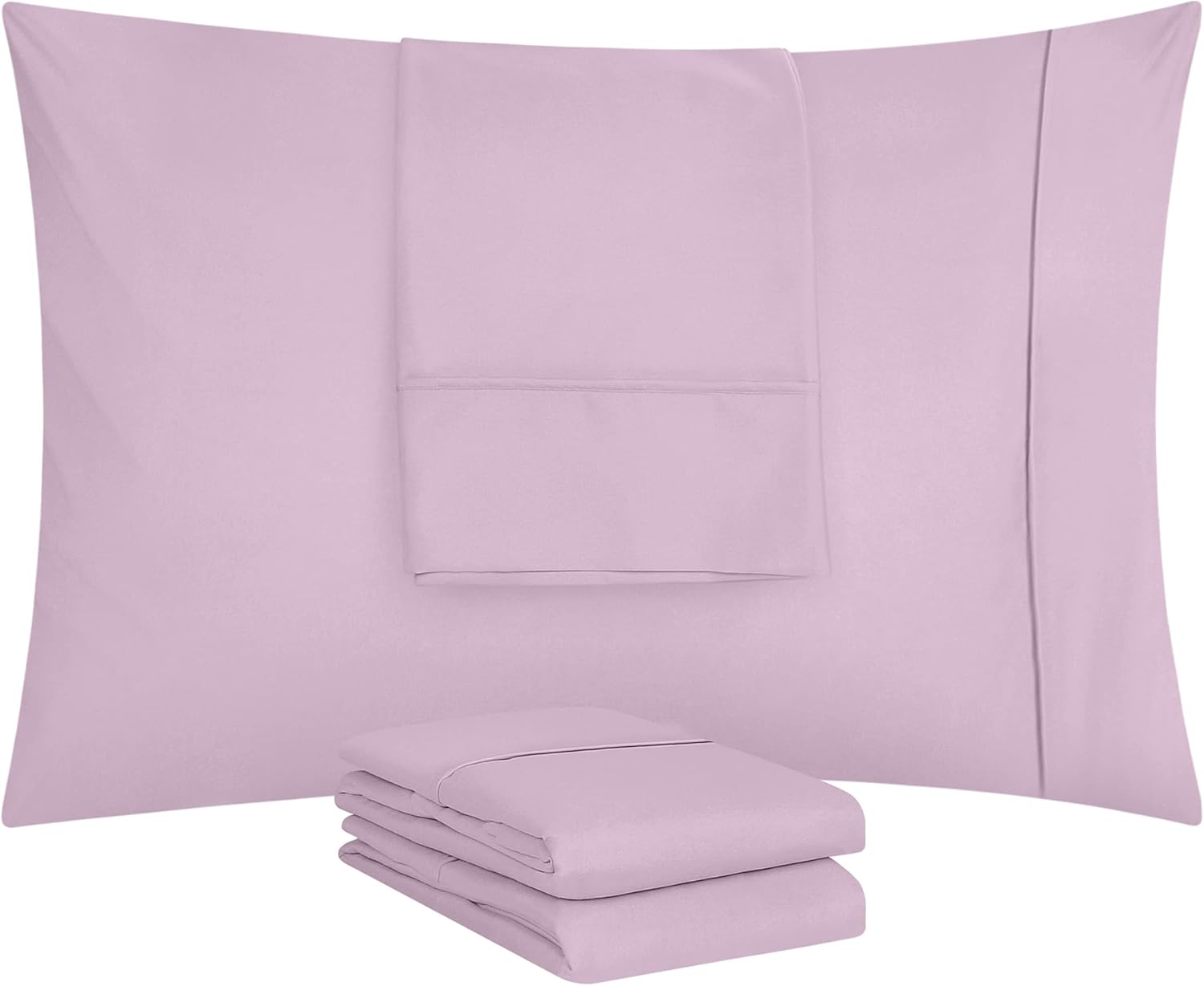 Utopia Bedding Standard Pillow Cases - Soft Brushed Microfiber - 4 Pack, Lavender - 20 x 26 Inches