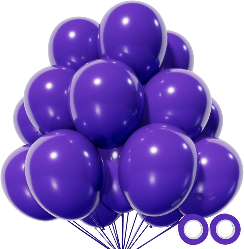 Purple Latex Balloons - 12 Inch | 110pcs for Birthday Party, Baby Shower & Wedding Celebrations