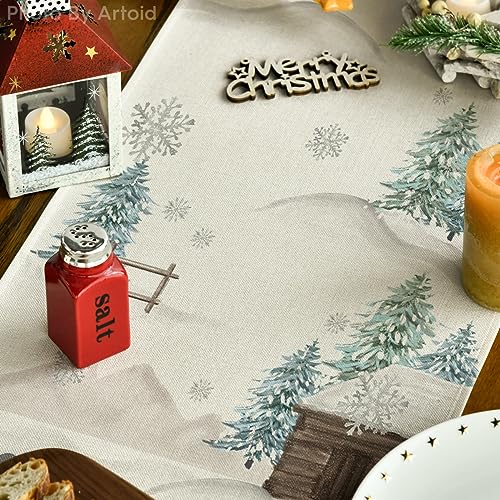 Blue Snowman Xmas Table Runner 13x120 Inch Home Party Decor - Variation of THIS listing