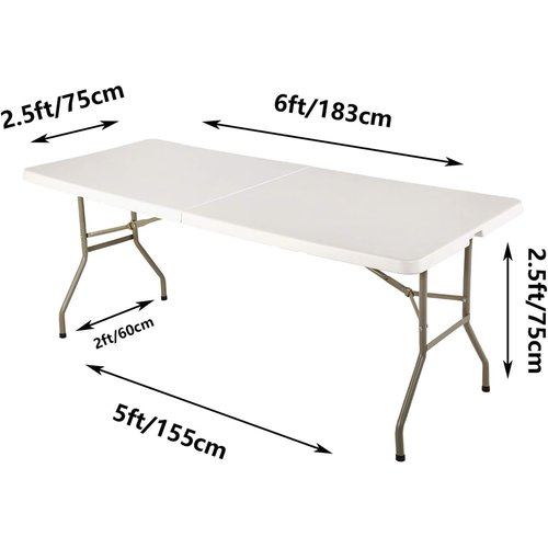 FORLIFE 6Pack Spandex Table Covers 6ft，Fitted Tablecloth for 6ft Rectangular Tables, Stretch Patio Table Covers, Universal Spandex Table Cover for Wedding, Banquet, Party - Ivory