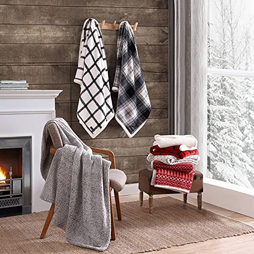 Eddie Bauer - Throw Blanket, Reversible Sherpa Bedding, Medium Weight & Warm Home Decor (Beige, Throw)