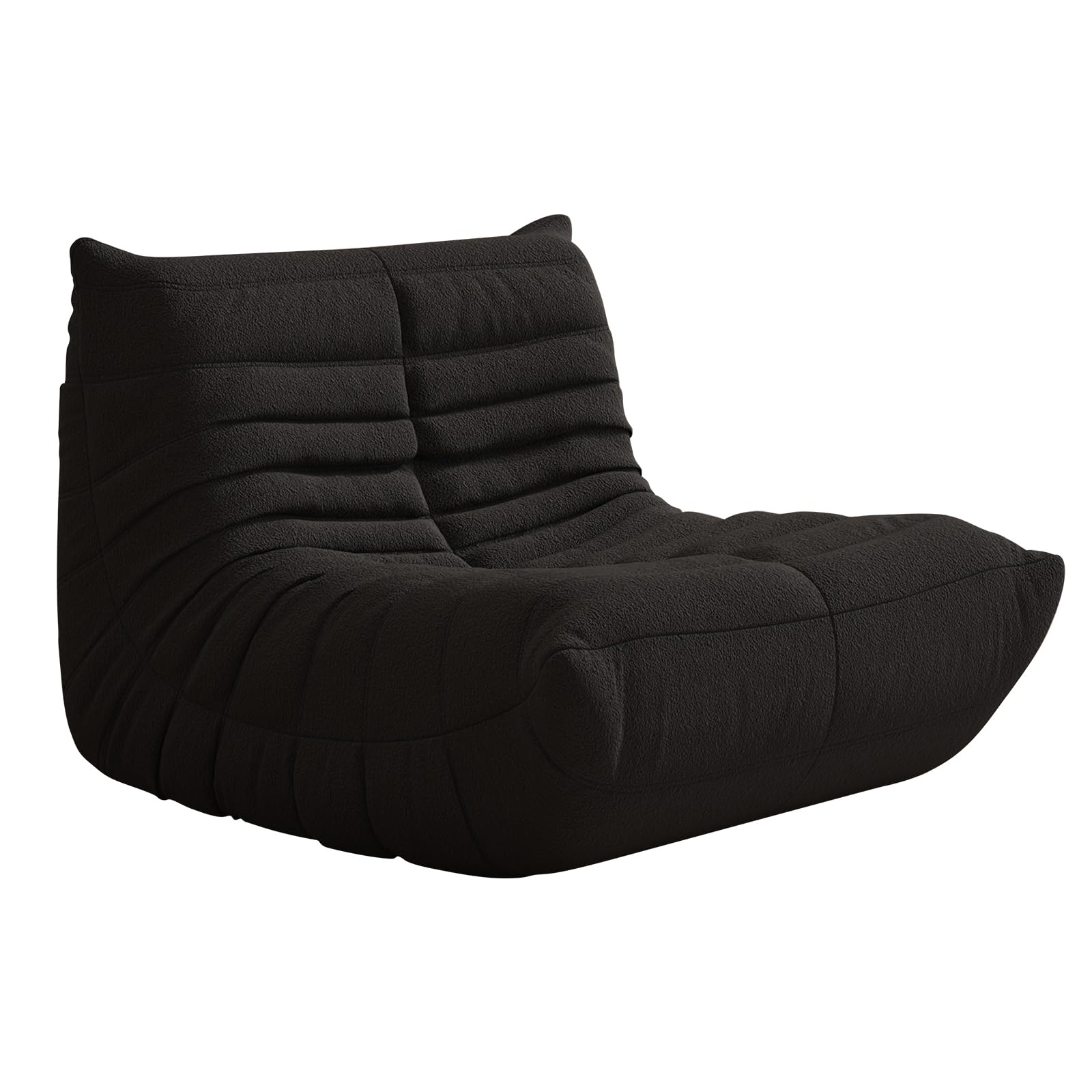 Bean Bag Chair, Memory Foam Bean Bag Sofa Large Bean Bag Chair for Adults, Bean Bag Chairs for Teens with High Density Comfortable Foam, Memory Foam Lazy Sofa for Living Room, Bedroom (Black)