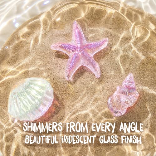Iridescent Pearl Shell Glass Aquarium Decor for Betta Tanks