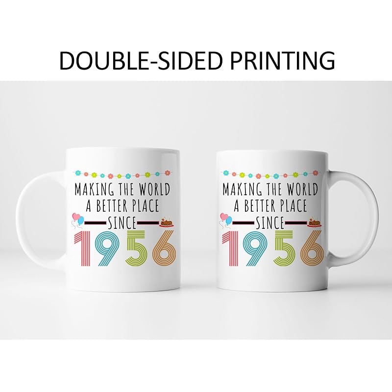 1956 70th Birthday Coffee Mug Gift for Mom Dad Grandma Grandpa - 11oz Double-Sided Funny Gift
