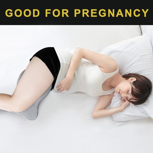 anzhixiu Long Knee Pillow for Side Sleeper Fully Support Thighs and Knees for Sciatica, Back, HIPS, Knees, Joints Pain Relief - Leg Pillow for Side Sleeping Between Legs Aligns Spine- Pure Gray