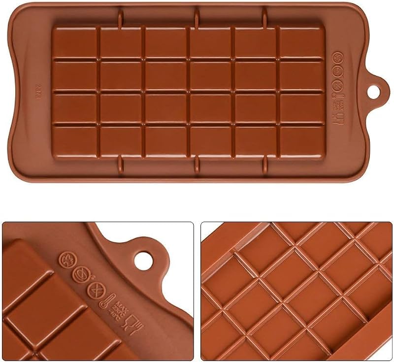 Non-Stick Silicone Chocolate Bar Molds - 3 Pack Food Grade