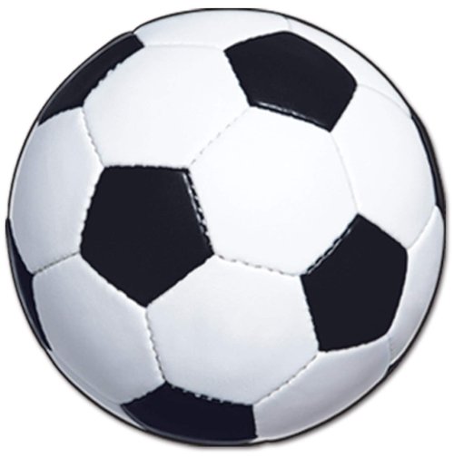 Beistle 24 Piece Durable Paper Soccer Ball Cut Outs for Sports Theme Birthday Party Decorations, 13.5", Black/White
