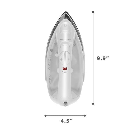 Sunbeam Classic Steam Iron, 1200 Watt, Mid-size Anti-Drip Nonstick Soleplate, Horizontal or Vertical Shot of Steam with 8' 360-Degree Swivel Cord and 3-Way Auto Shut-Off, White
