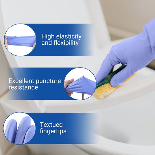 JMU 1200 Count Nitrile Exam Gloves Small - 3.5Mil Disposable Gloves, Latex Free Powder Free, Violet Blue - Medical Grade, Textured Fingers for Better Grip