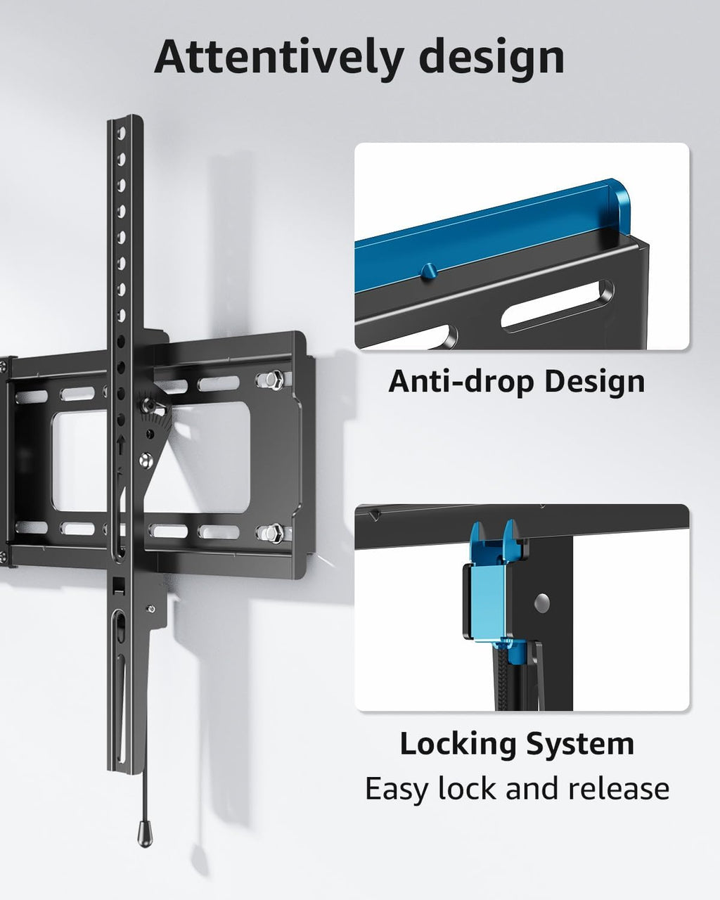 MOUNTUP Tilting TV Wall Mount Bracket - Fits 37-82 Inch Flat Screen/Curved TVs | Max VESA 600x400mm, 132 lbs Capacity