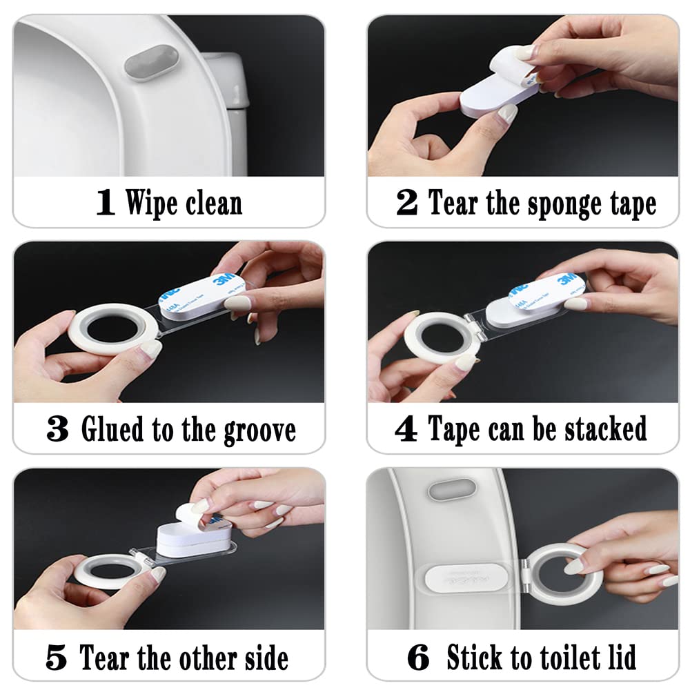 Wsaduop Toilet Lid Lifter, Toilet Seat Lifter Toilet Seat Handle Lifter Toilet Cover Lifter,Avoid Touching Toilet Cover Handle,2 PCS White.