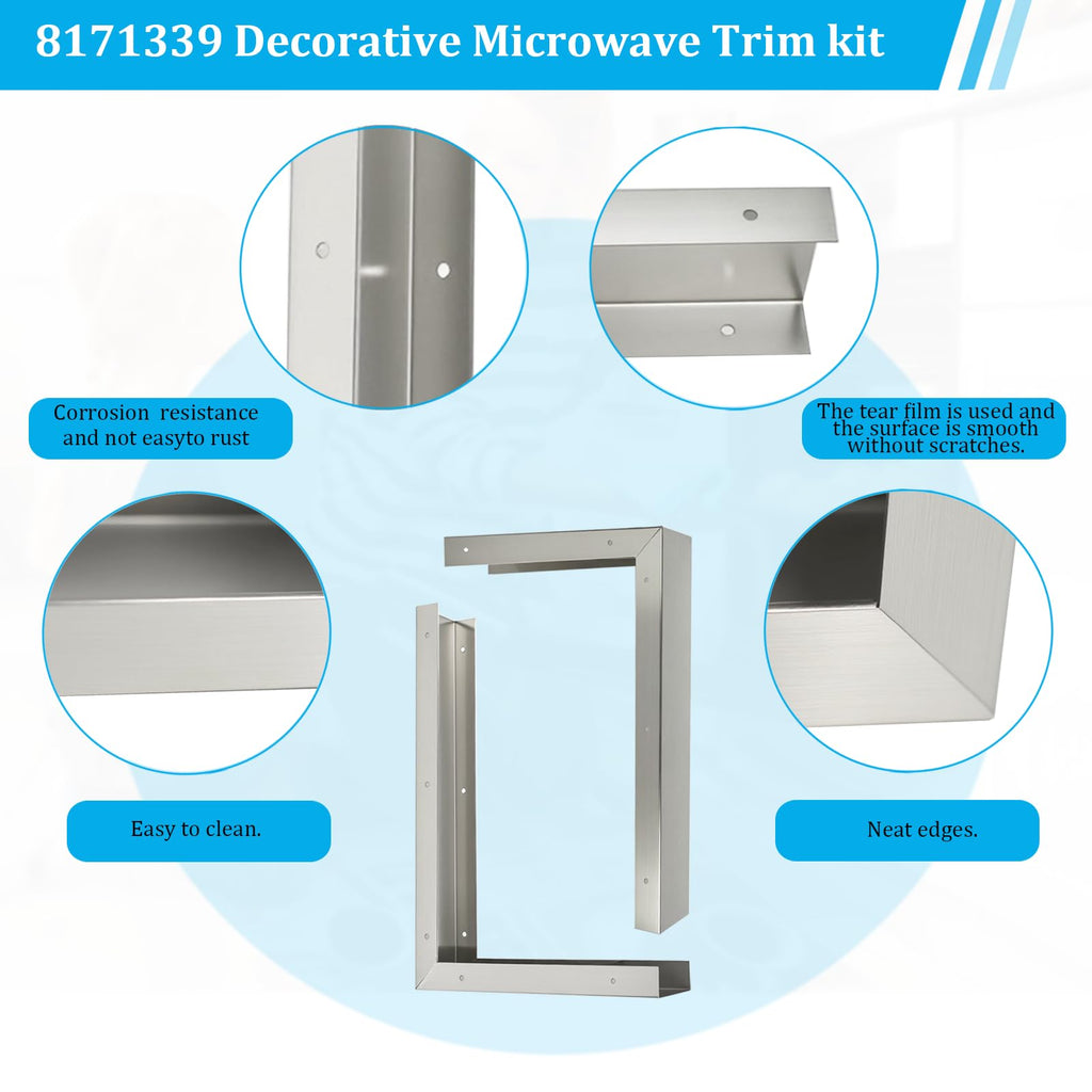 8171339 Microwave Filler Kit 15.75 L x 10.9 W x 3 H Gap Cover for Over-the-Range Ovens Anti-Rust & Durable Replaces Whirlpool GE LG Microwave Trim Kit