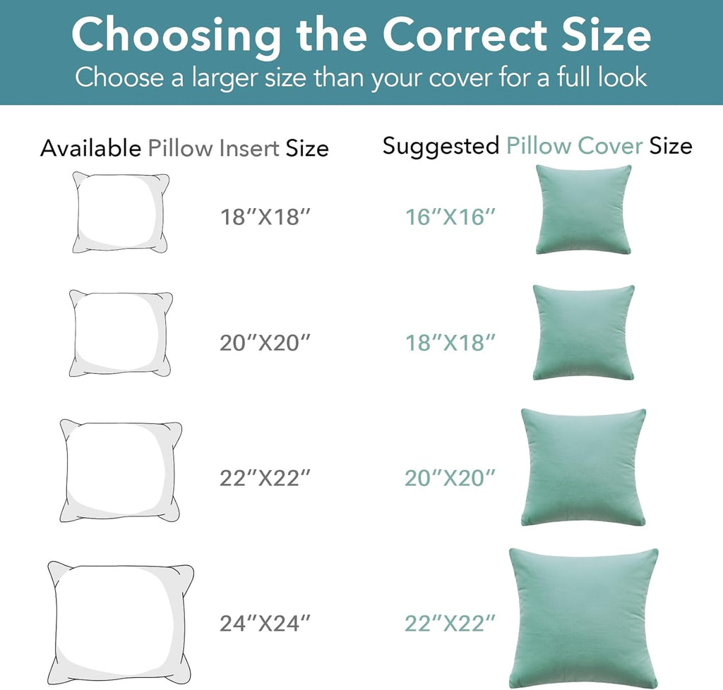 Oubonun Throw Pillow Inserts - Soft & Fluffy 18x18 Inches | Pack of 2 White Cushion Stuffers for Sofa & Bed