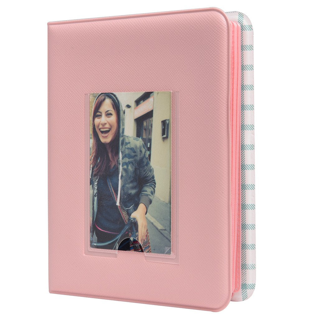 Zink Polaroid 64-Pocket Photo Album w/Window Cover for 2x3 Photo Paper (Snap, Zip, Z2300) - Pink